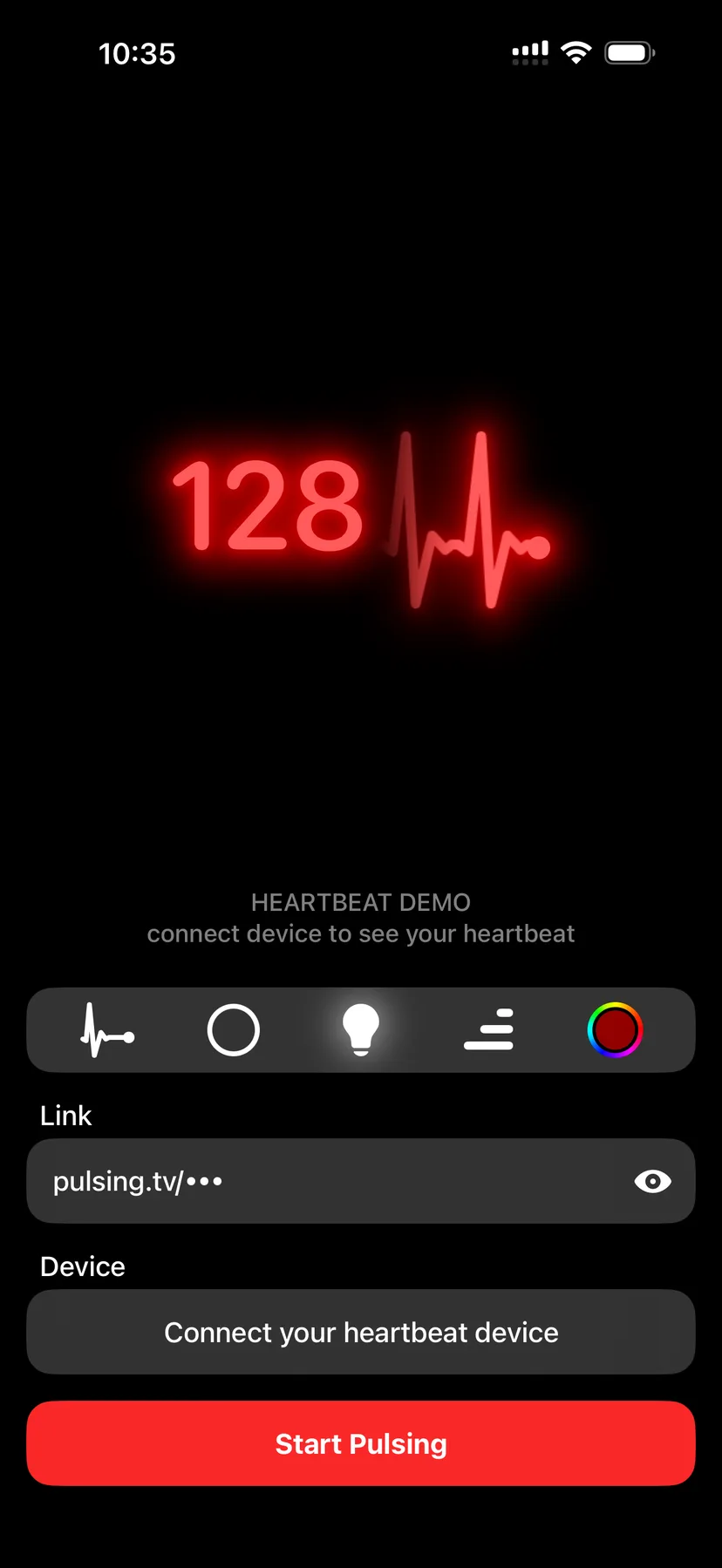 Pulsing app screenshot